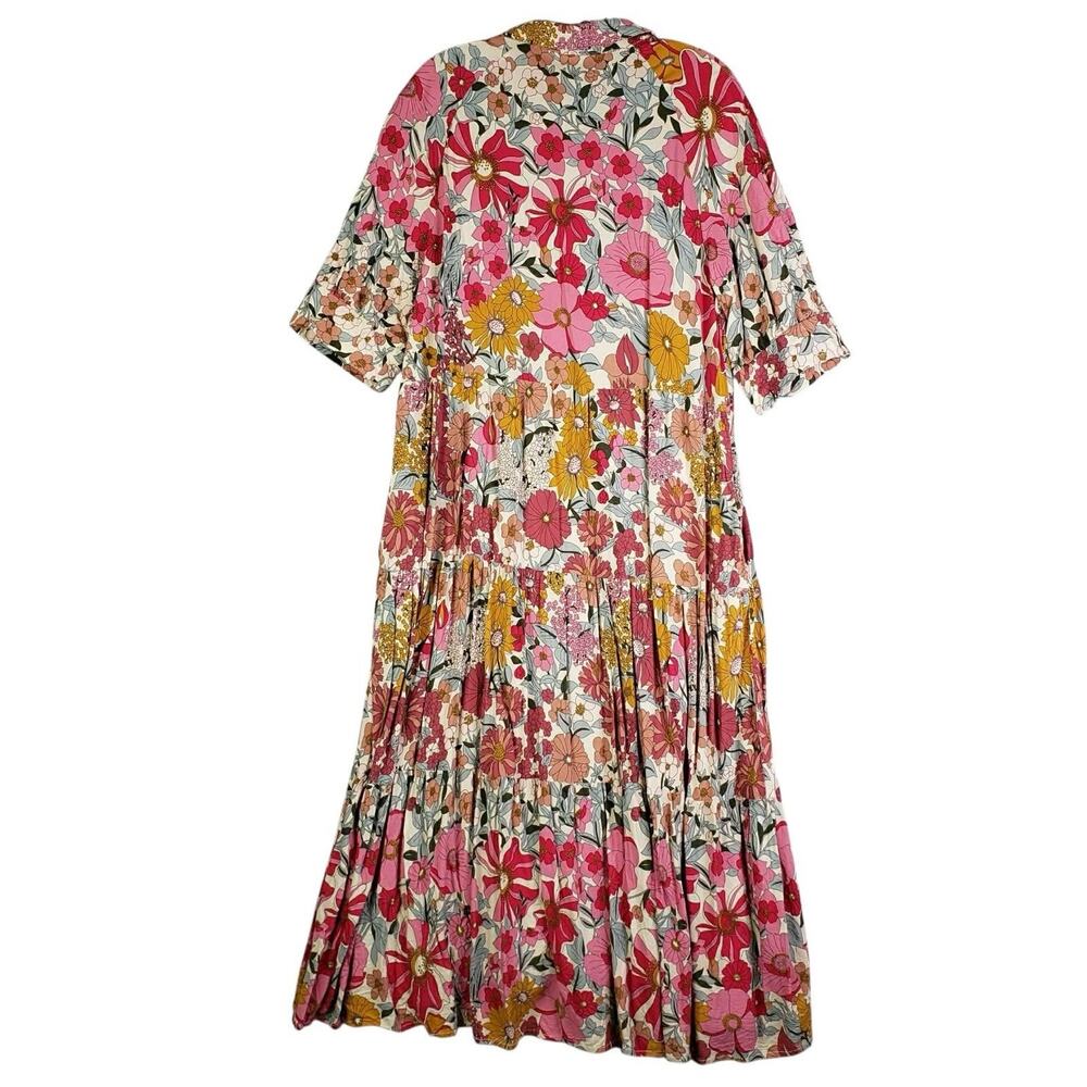 Natural Life Rebecca Tiered Floral Maxi Dress Women’s Size Large L Multicolor - Picture 4 of 11